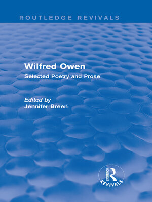 cover image of Wilfred Owen (Routledge Revivals)